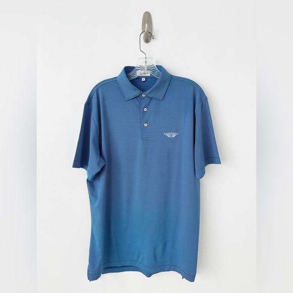 The Olympic Club Peter Millar Summer Comfort Golf Shirt M Blue Stripe - Picture 1 of 5